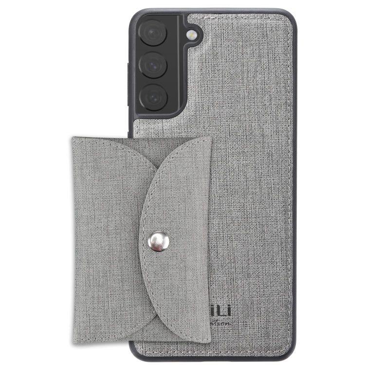 For Samsung Galaxy S21 5G ViLi T Series TPU + PU Woven Fabric Magnetic Protective Case with Wallet(Grey) - Galaxy S21 5G Cases by ViLi | Online Shopping UK | buy2fix