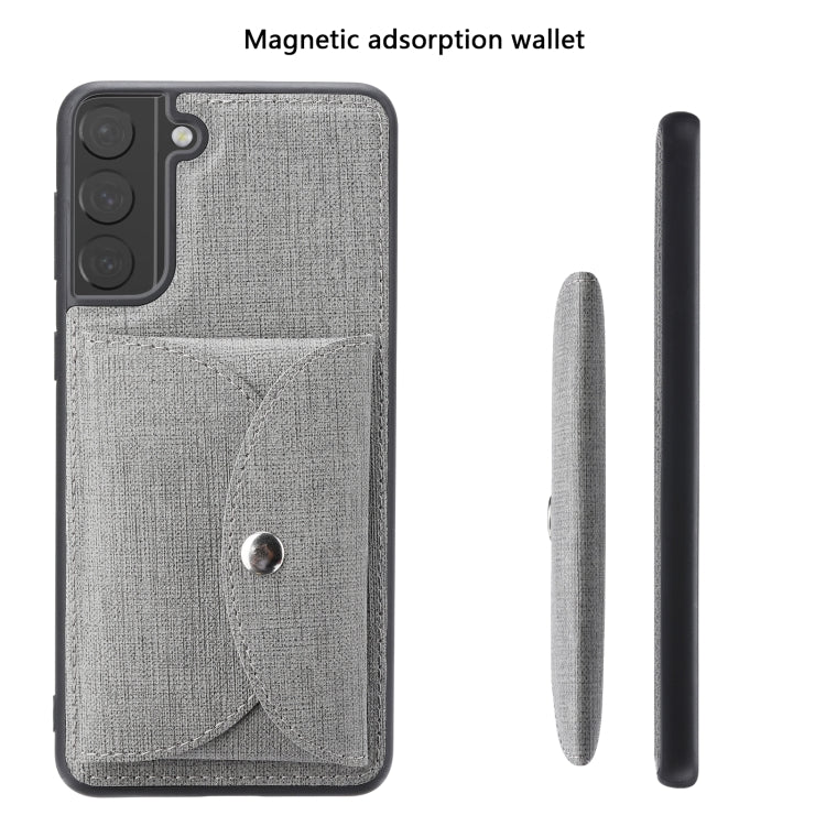For Samsung Galaxy S21 5G ViLi T Series TPU + PU Woven Fabric Magnetic Protective Case with Wallet(Grey) - Galaxy S21 5G Cases by ViLi | Online Shopping UK | buy2fix
