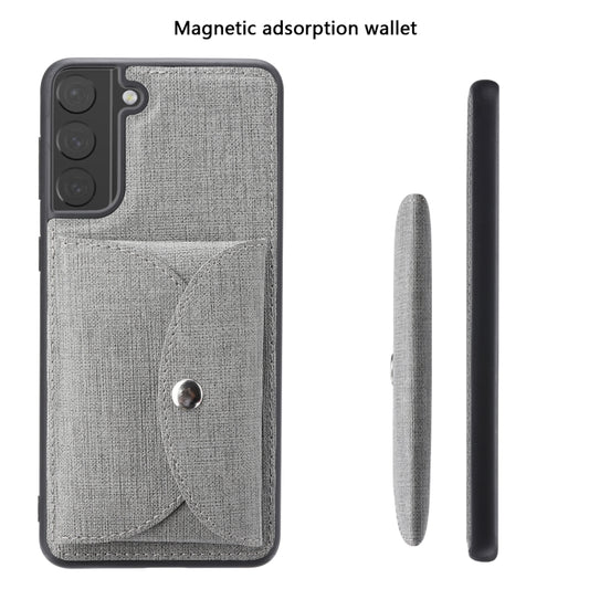 For Samsung Galaxy S21 5G ViLi T Series TPU + PU Woven Fabric Magnetic Protective Case with Wallet(Grey) by ViLi