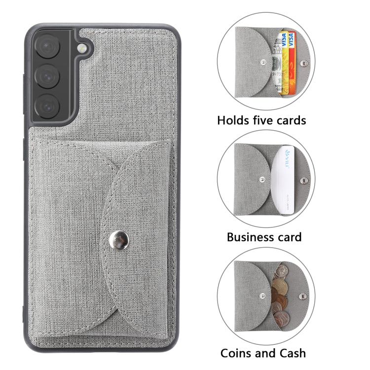 For Samsung Galaxy S21 5G ViLi T Series TPU + PU Woven Fabric Magnetic Protective Case with Wallet(Grey) - Galaxy S21 5G Cases by ViLi | Online Shopping UK | buy2fix