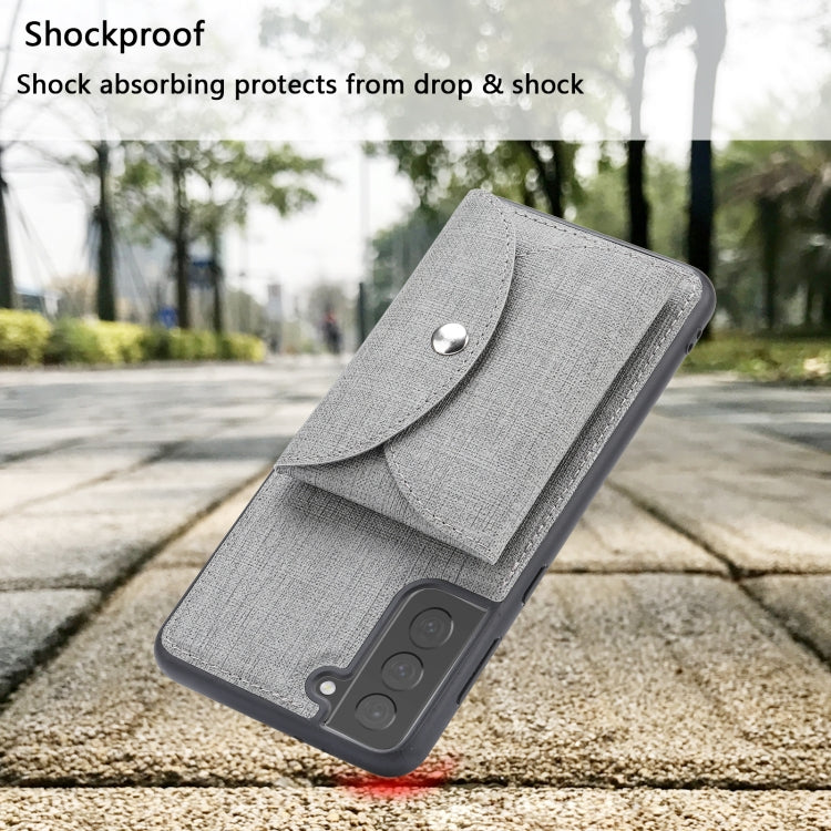 For Samsung Galaxy S21 5G ViLi T Series TPU + PU Woven Fabric Magnetic Protective Case with Wallet(Grey) - Galaxy S21 5G Cases by ViLi | Online Shopping UK | buy2fix