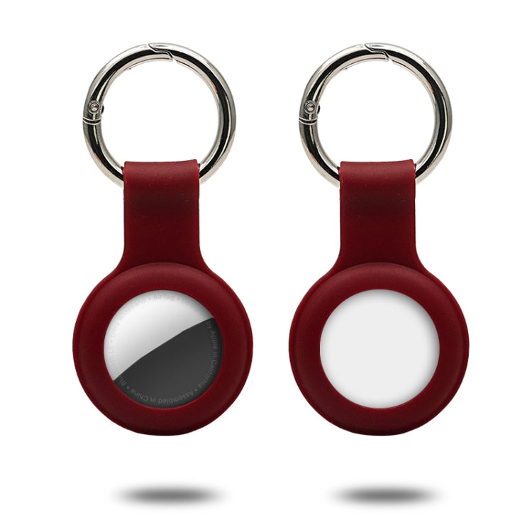 Silicone Case with Keychain Ring for AirTag(Wine Red) - Key Chain Series by buy2fix | Online Shopping UK | buy2fix
