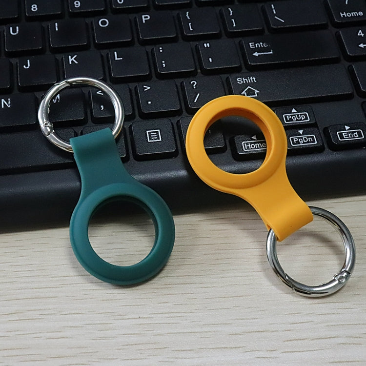 Silicone Case with Keychain Ring for AirTag(Dark Green) - Key Chain Series by buy2fix | Online Shopping UK | buy2fix