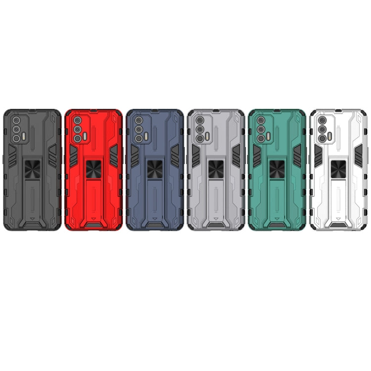 For OPPO Realme GT Supersonic PC + TPU Shock-proof Protective Case with Holder(Red) - Realme Cases by buy2fix | Online Shopping UK | buy2fix