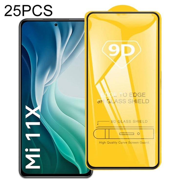 For Xiaomi Mi 11X / Mi 11i / Mi 11T Pro 25 PCS 9D Full Glue Full Screen Tempered Glass Film - by buy2fix | Online Shopping UK | buy2fix