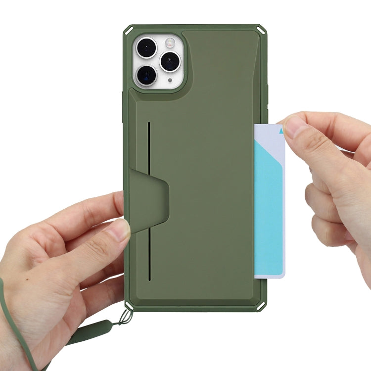 For iPhone 11 Pro Max Armor Shockproof TPU + PC Hard Case with Card Slot Holder (Green) - iPhone 11 Pro Max Cases by buy2fix | Online Shopping UK | buy2fix