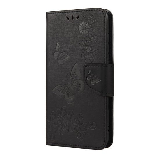 For Samsung Galaxy S21 FE Butterflies Embossing Horizontal Flip Leather Case with Holder & Card Slots & Wallet(Black) by buy2fix
