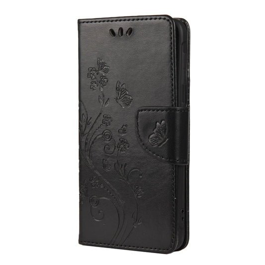 For Samsung Galaxy Xcover 5 Butterfly Flower Pattern Horizontal Flip Leather Case with Holder & Card Slots & Wallet(Black) by buy2fix