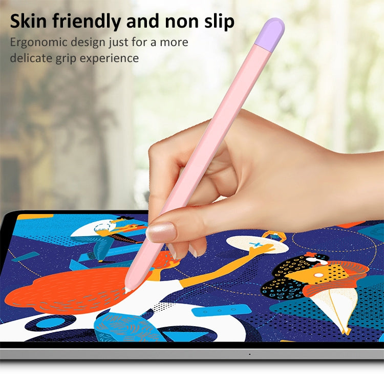 Liquid Silicone Stylus Pen Protective Case for Samsung Galaxy Tab S6 Lite P610 / P615(Blue Yellow) by buy2fix