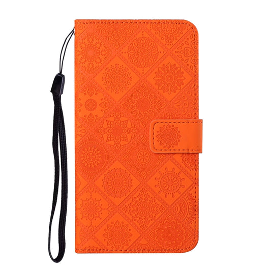 For Samsung Galaxy A52 5G / 4G Ethnic Style Embossed Pattern Horizontal Flip Leather Case with Holder & Card Slots & Wallet & Lanyard(Orange) by buy2fix