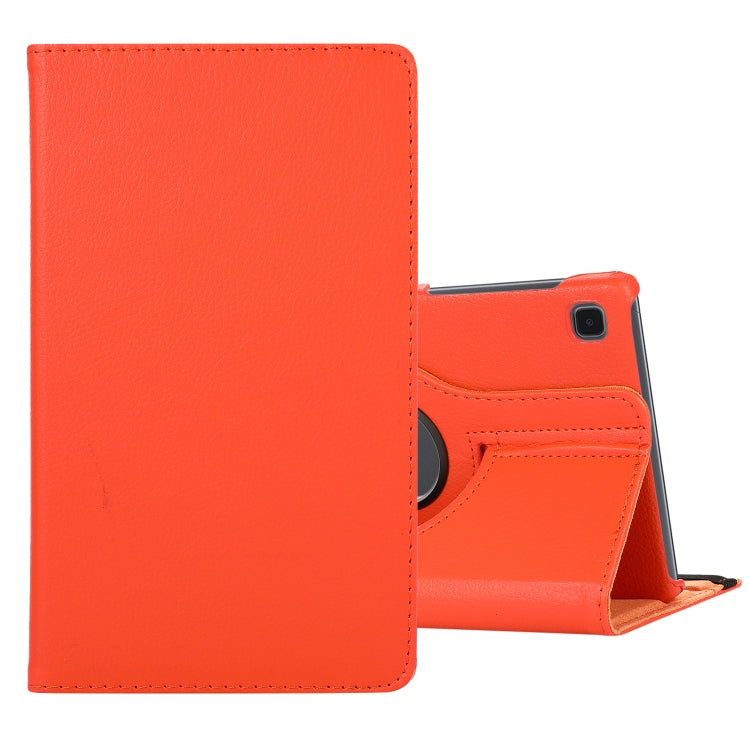 For Samsung Galaxy A7 Lite T220 360 Degree Rotation Litchi Texture Flip Leather Case with Holder(Orange) - Tab A7 Lite T220 / T225 by buy2fix | Online Shopping UK | buy2fix