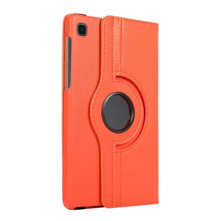 For Samsung Galaxy A7 Lite T220 360 Degree Rotation Litchi Texture Flip Leather Case with Holder(Orange) - Tab A7 Lite T220 / T225 by buy2fix | Online Shopping UK | buy2fix