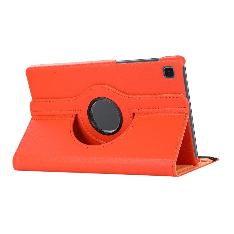 For Samsung Galaxy A7 Lite T220 360 Degree Rotation Litchi Texture Flip Leather Case with Holder(Orange) - Tab A7 Lite T220 / T225 by buy2fix | Online Shopping UK | buy2fix