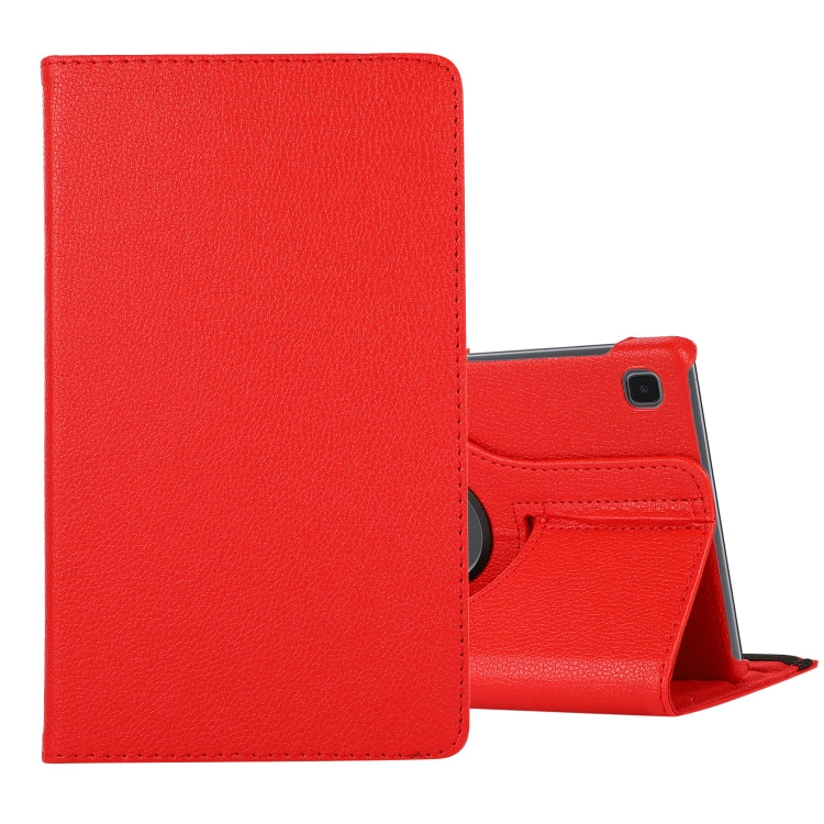 For Samsung Galaxy A7 Lite T220 360 Degree Rotation Litchi Texture Flip Leather Case with Holder(Red) - Tab A7 Lite T220 / T225 by buy2fix | Online Shopping UK | buy2fix
