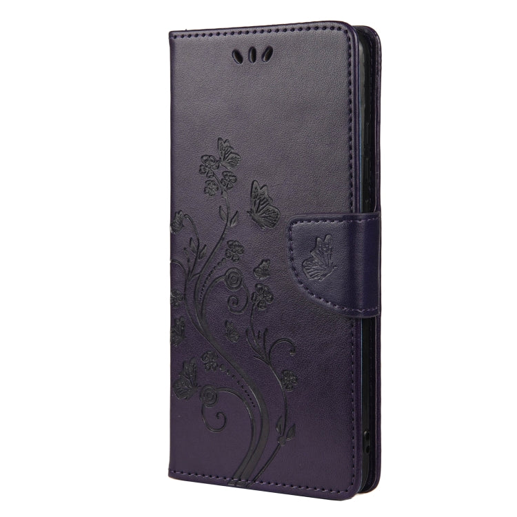 For Xiaomi Redmi Note 10 5G Butterfly Flower Pattern Horizontal Flip Leather Case with Holder & Card Slots & Wallet(Deep Purple) - Xiaomi Cases by buy2fix | Online Shopping UK | buy2fix