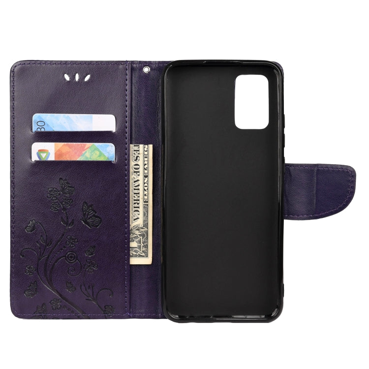 For Xiaomi Redmi Note 10 5G Butterfly Flower Pattern Horizontal Flip Leather Case with Holder & Card Slots & Wallet(Deep Purple) - Xiaomi Cases by buy2fix | Online Shopping UK | buy2fix