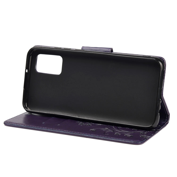 For Xiaomi Redmi Note 10 5G Butterfly Flower Pattern Horizontal Flip Leather Case with Holder & Card Slots & Wallet(Deep Purple) - Xiaomi Cases by buy2fix | Online Shopping UK | buy2fix