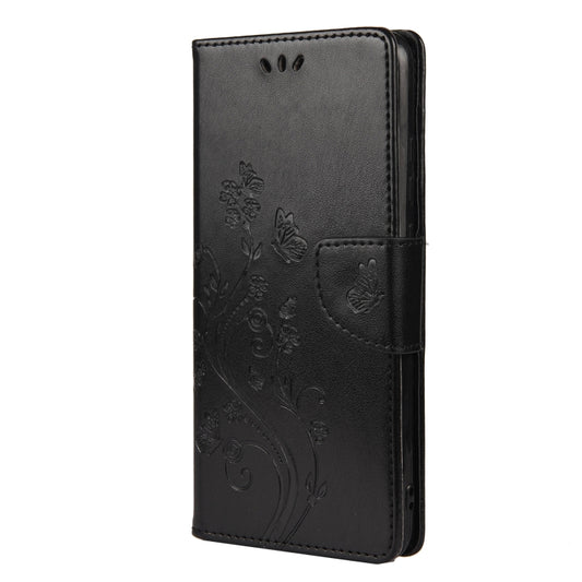 For Xiaomi Redmi Note 10 5G Butterfly Flower Pattern Horizontal Flip Leather Case with Holder & Card Slots & Wallet(Black) by buy2fix