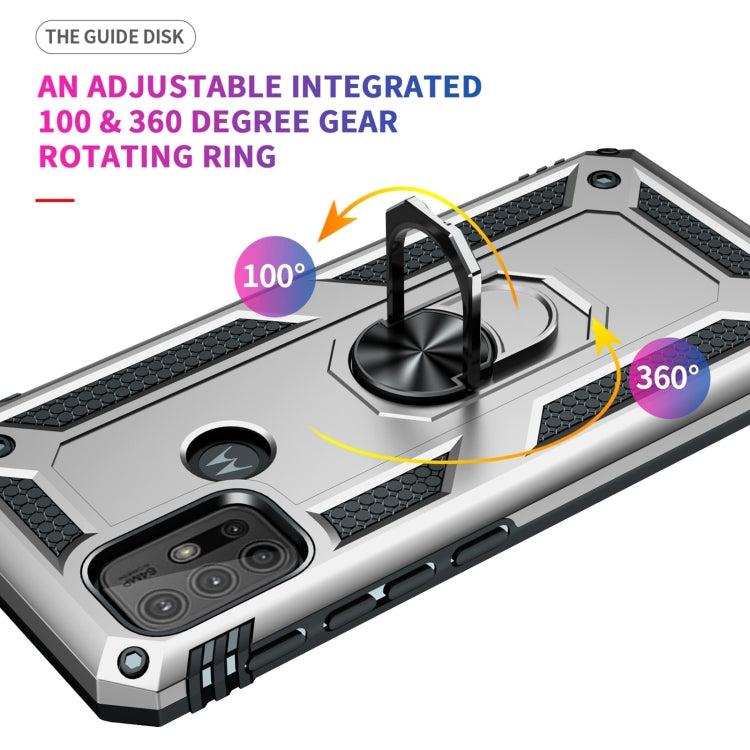 For Motorola Moto G10 / G30 Shockproof TPU + PC Protective Case with 360 Degree Rotating Holder(Silver) - Motorola Cases by buy2fix | Online Shopping UK | buy2fix