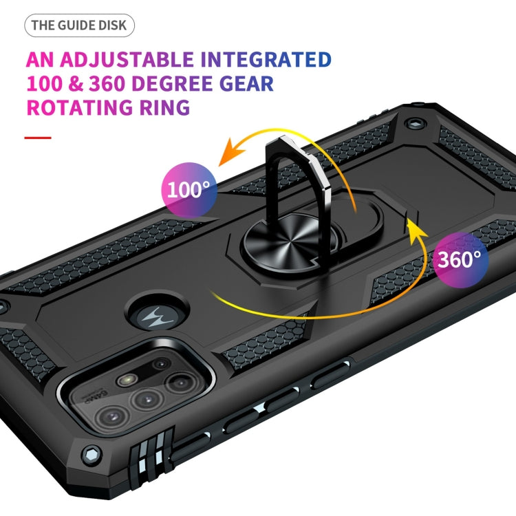 For Motorola Moto G10 / G30 Shockproof TPU + PC Protective Case with 360 Degree Rotating Holder(Black) by buy2fix