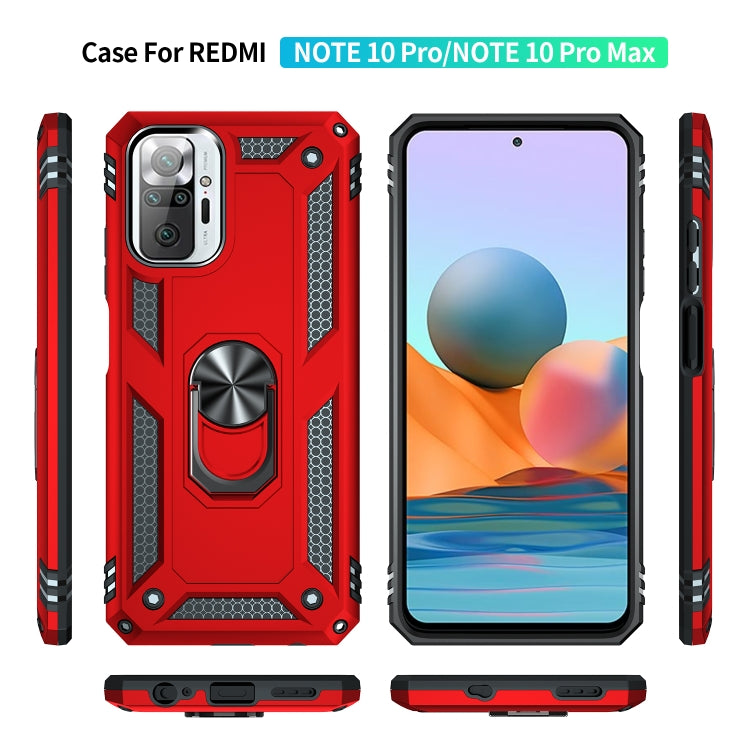 For Xiaomi Redmi Note 10 Pro Shockproof TPU + PC Protective Case with 360 Degree Rotating Holder(Red) - Xiaomi Cases by buy2fix | Online Shopping UK | buy2fix