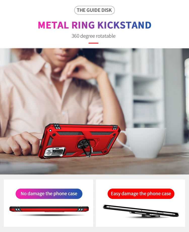 For Xiaomi Redmi Note 10 Pro Shockproof TPU + PC Protective Case with 360 Degree Rotating Holder(Red) - Xiaomi Cases by buy2fix | Online Shopping UK | buy2fix