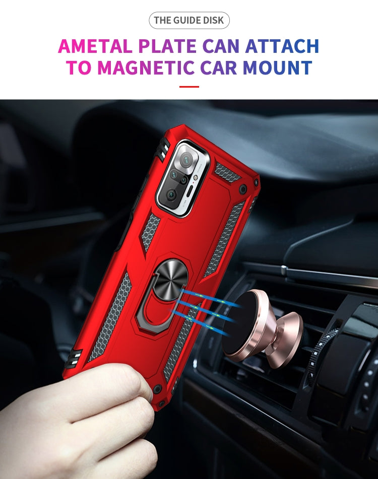 For Xiaomi Redmi Note 10 Pro Shockproof TPU + PC Protective Case with 360 Degree Rotating Holder(Red) - Xiaomi Cases by buy2fix | Online Shopping UK | buy2fix