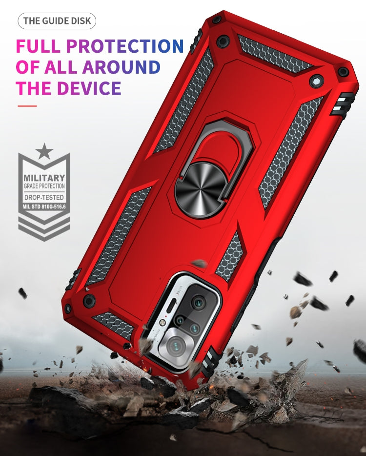 For Xiaomi Redmi Note 10 Pro Shockproof TPU + PC Protective Case with 360 Degree Rotating Holder(Red) - Xiaomi Cases by buy2fix | Online Shopping UK | buy2fix