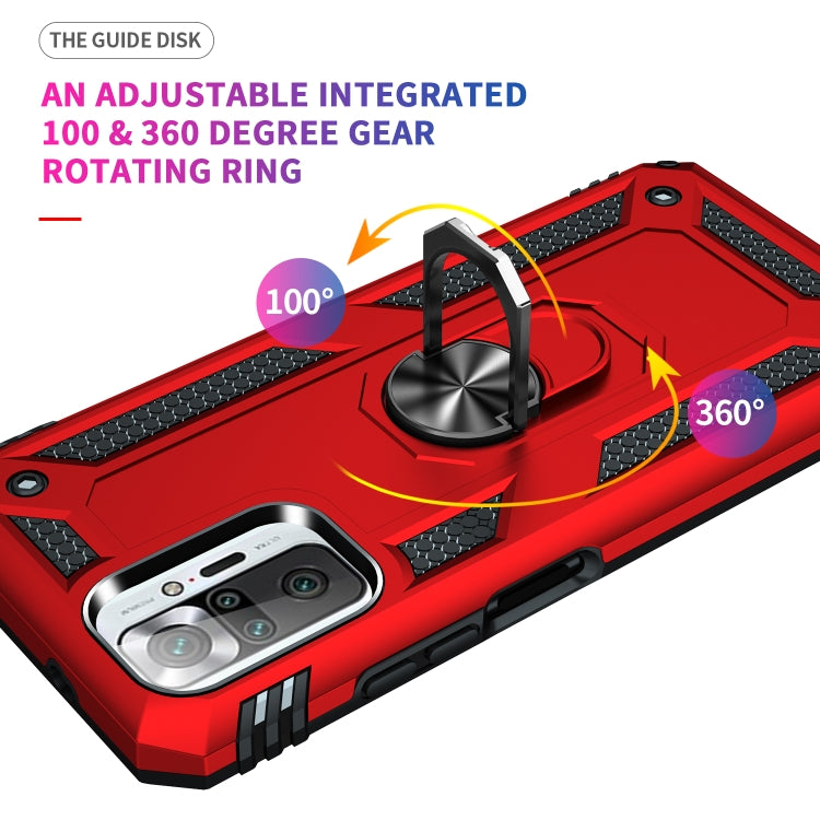 For Xiaomi Redmi Note 10 Pro Shockproof TPU + PC Protective Case with 360 Degree Rotating Holder(Red) - Xiaomi Cases by buy2fix | Online Shopping UK | buy2fix