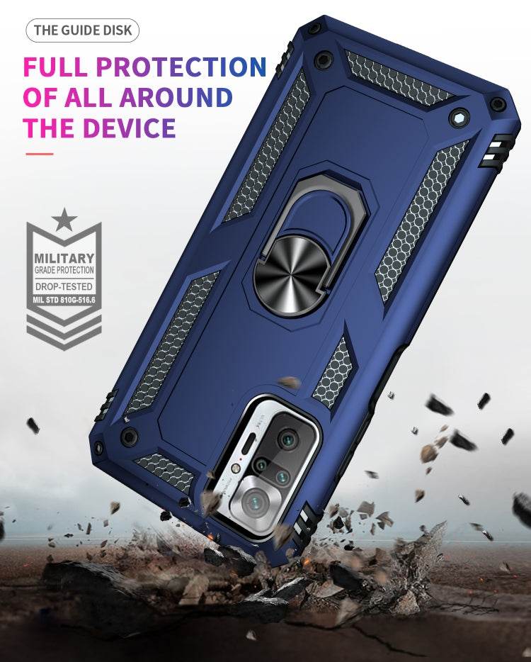 For Xiaomi Redmi Note 10 Pro Shockproof TPU + PC Protective Case with 360 Degree Rotating Holder(Blue) - Xiaomi Cases by buy2fix | Online Shopping UK | buy2fix