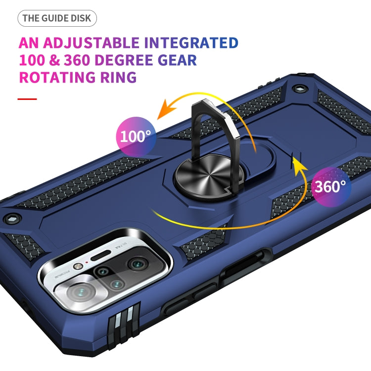 For Xiaomi Redmi Note 10 Pro Shockproof TPU + PC Protective Case with 360 Degree Rotating Holder(Blue) - Xiaomi Cases by buy2fix | Online Shopping UK | buy2fix