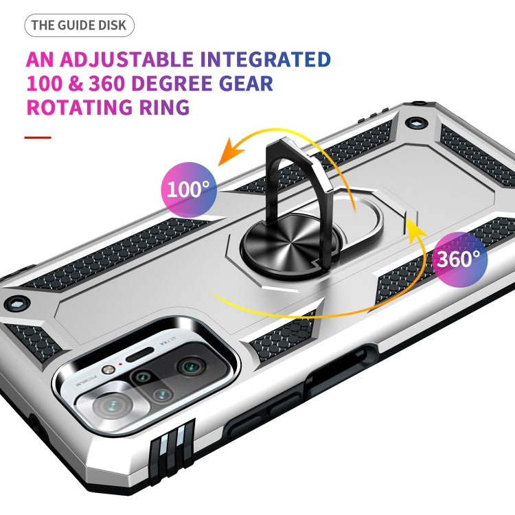 For Xiaomi Redmi Note 10 Pro Shockproof TPU + PC Protective Case with 360 Degree Rotating Holder(Silver) - Xiaomi Cases by buy2fix | Online Shopping UK | buy2fix