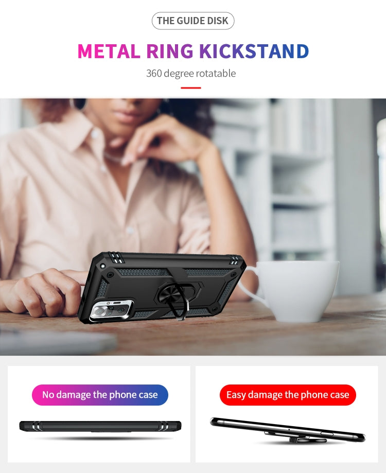 For Xiaomi Redmi Note 10 Pro Shockproof TPU + PC Protective Case with 360 Degree Rotating Holder(Black) - Xiaomi Cases by buy2fix | Online Shopping UK | buy2fix