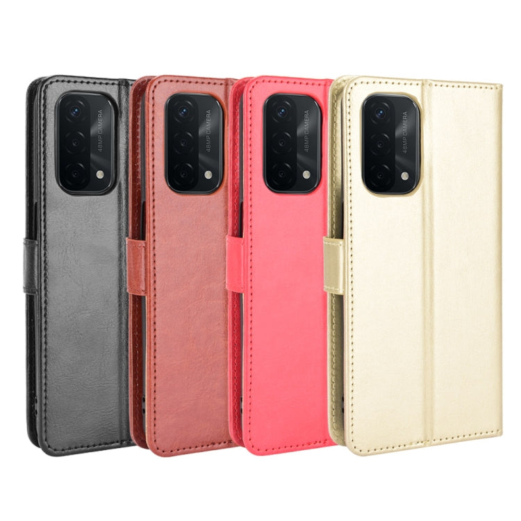 For OPPO A54 5G / A74 5G / A93 5G Crazy Horse Texture Horizontal Flip Leather Case with Holder & Card Slots & Lanyard(Gold) by buy2fix