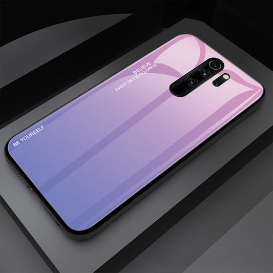 For Xiaomi Redmi Note 8 Pro Gradient Color Glass Case(Light Purple) by buy2fix