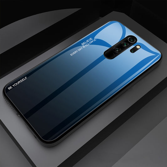 For Xiaomi Redmi Note 8 Pro Gradient Color Glass Case(Blue) by buy2fix