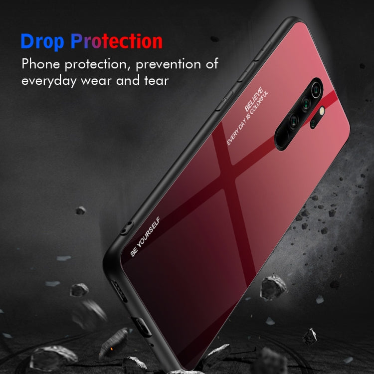 For Xiaomi Redmi Note 8 Pro Gradient Color Glass Case(Blue) - Xiaomi Cases by buy2fix | Online Shopping UK | buy2fix