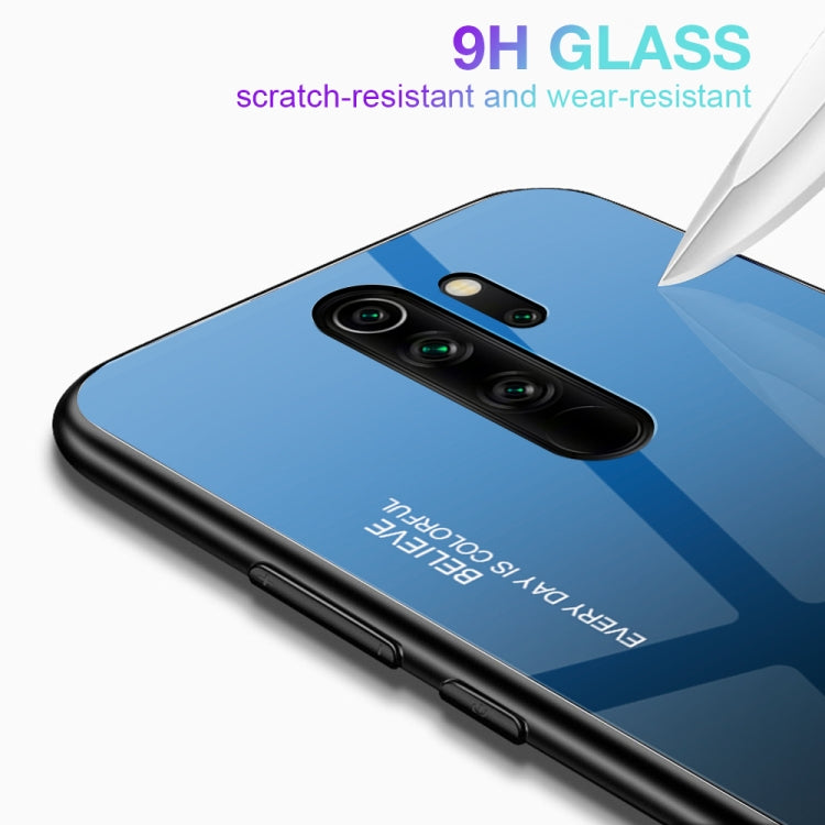 For Xiaomi Redmi Note 8 Pro Gradient Color Glass Case(Blue) - Xiaomi Cases by buy2fix | Online Shopping UK | buy2fix