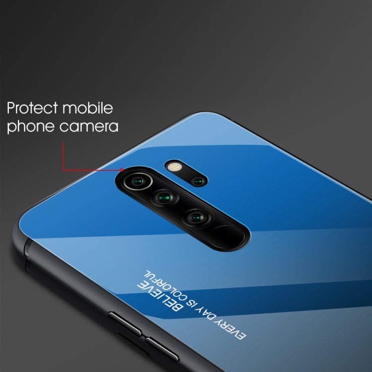 For Xiaomi Redmi Note 8 Pro Gradient Color Glass Case(Blue) - Xiaomi Cases by buy2fix | Online Shopping UK | buy2fix