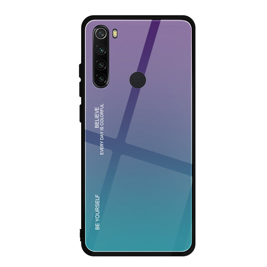 For Xiaomi Redmi Note 8 Gradient Color Glass Case(Dark Purple) by buy2fix