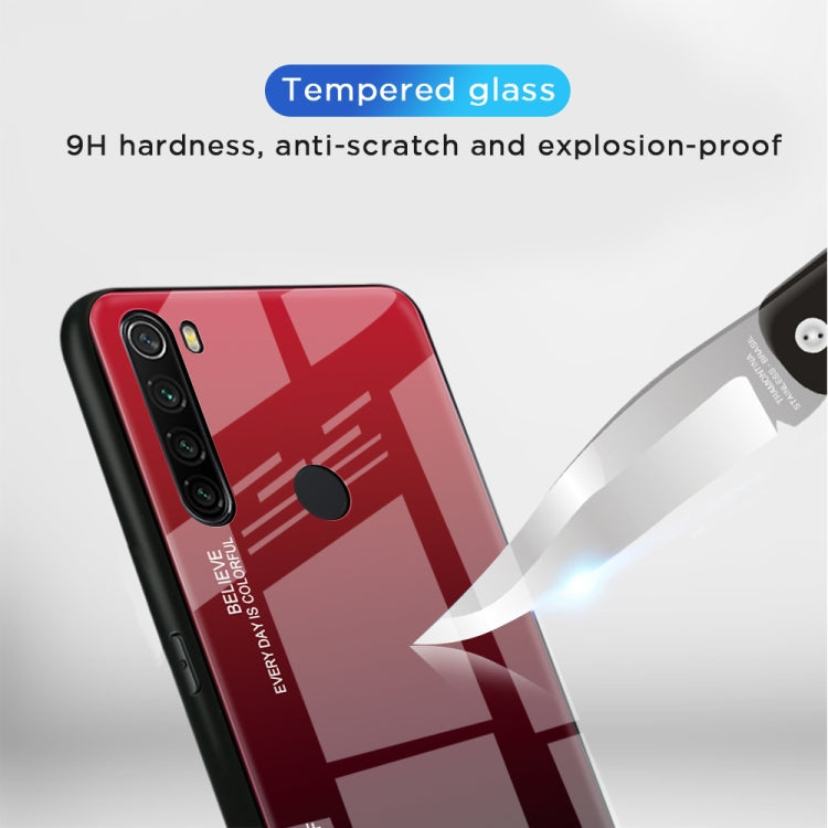 For Xiaomi Redmi Note 8 Gradient Color Glass Case(Dark Blue) - Xiaomi Cases by buy2fix | Online Shopping UK | buy2fix