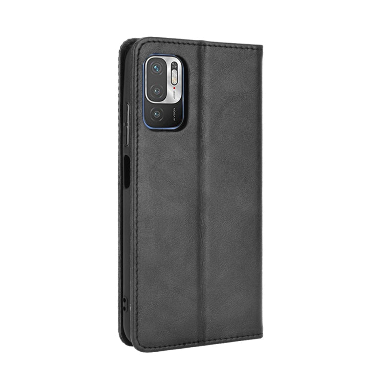 For Xiaomi Redmi Note 10 5G Magnetic Buckle Retro Crazy Horse Texture Horizontal Flip Leather Case with Holder & Card Slots & Photo Frame(Black) - Xiaomi Cases by buy2fix | Online Shopping UK | buy2fix