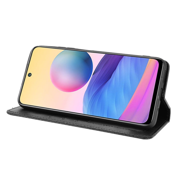 For Xiaomi Redmi Note 10 5G Magnetic Buckle Retro Crazy Horse Texture Horizontal Flip Leather Case with Holder & Card Slots & Photo Frame(Black) - Xiaomi Cases by buy2fix | Online Shopping UK | buy2fix