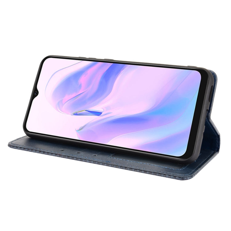 For Blackview A70 (2021) Magnetic Buckle Retro Crazy Horse Texture Horizontal Flip Leather Case with Holder & Card Slots & Photo Frame(Blue) - More Brand by buy2fix | Online Shopping UK | buy2fix