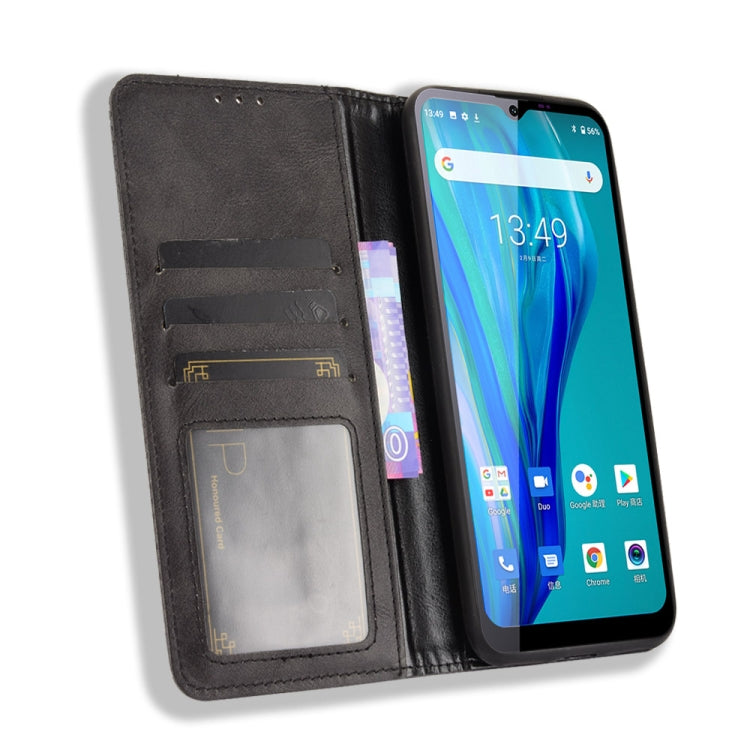For Oukitel C23 Pro Magnetic Buckle Retro Crazy Horse Texture Horizontal Flip Leather Case with Holder & Card Slots & Photo Frame(Black) - More Brand by buy2fix | Online Shopping UK | buy2fix