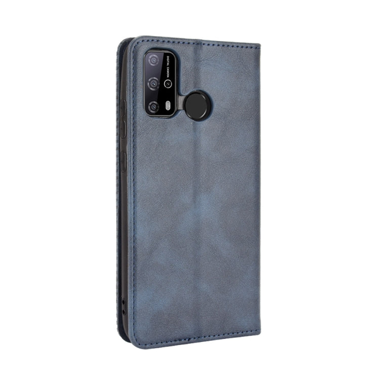 For Oukitel C23 Pro Magnetic Buckle Retro Crazy Horse Texture Horizontal Flip Leather Case with Holder & Card Slots & Photo Frame(Blue) - More Brand by buy2fix | Online Shopping UK | buy2fix