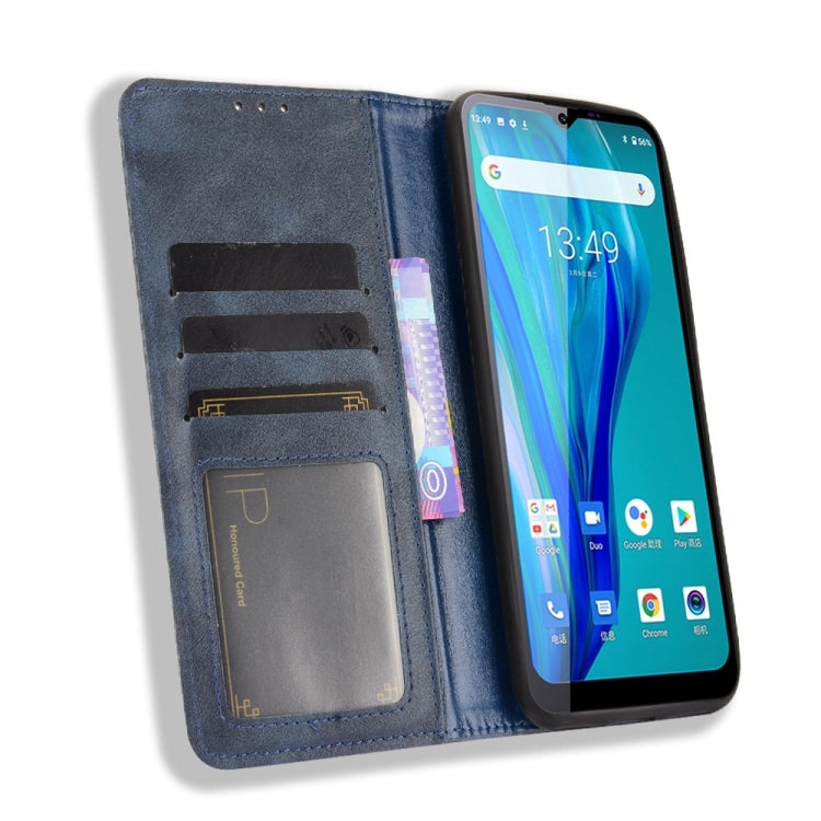 For Oukitel C23 Pro Magnetic Buckle Retro Crazy Horse Texture Horizontal Flip Leather Case with Holder & Card Slots & Photo Frame(Blue) - More Brand by buy2fix | Online Shopping UK | buy2fix