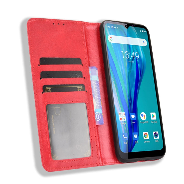 For Oukitel C23 Pro Magnetic Buckle Retro Crazy Horse Texture Horizontal Flip Leather Case with Holder & Card Slots & Photo Frame(Red) - More Brand by buy2fix | Online Shopping UK | buy2fix