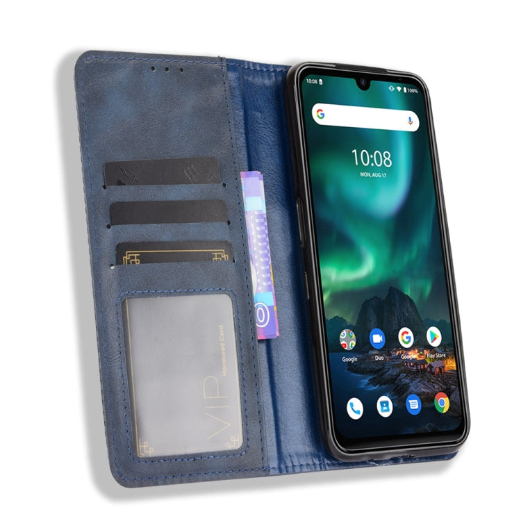For UMIDIGI Bison GT Magnetic Buckle Retro Crazy Horse Texture Horizontal Flip Leather Case with Holder & Card Slots & Photo Frame(Blue) - More Brand by buy2fix | Online Shopping UK | buy2fix
