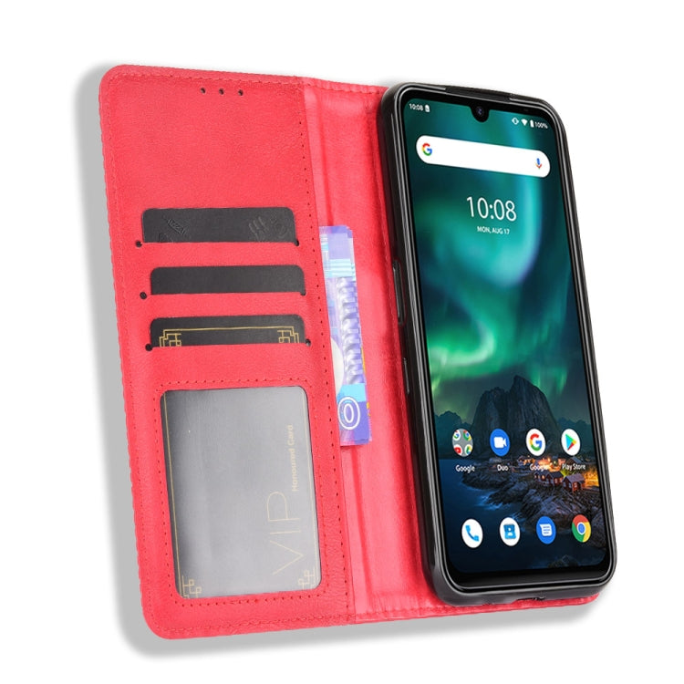 For UMIDIGI Bison GT Magnetic Buckle Retro Crazy Horse Texture Horizontal Flip Leather Case with Holder & Card Slots & Photo Frame(Red) - More Brand by buy2fix | Online Shopping UK | buy2fix
